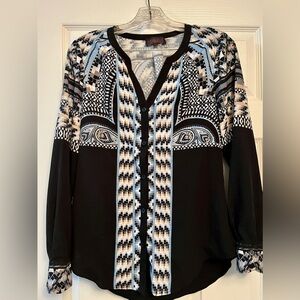 Hale Bob Exotic Line Black Blouse